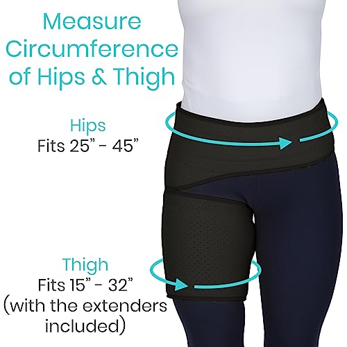 Vive Hip and Groin Brace - Sciatica Brace - Bursitis Hip Pain Relief for Women and Men - Hip Flexor Compression Wrap Support - Thigh, Hamstring Recovery for Joints, Nerve Pulled Muscles and Arthritis