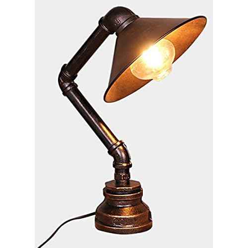 Steampunk Table Lamp, Industrial Water Pipe Lamp Retro Iron Piping Desk Lamp Vintage Nightstand Lamps for Bedroom Living Room Kitchen Caf? Dorm Pub (Not Include Bulb)