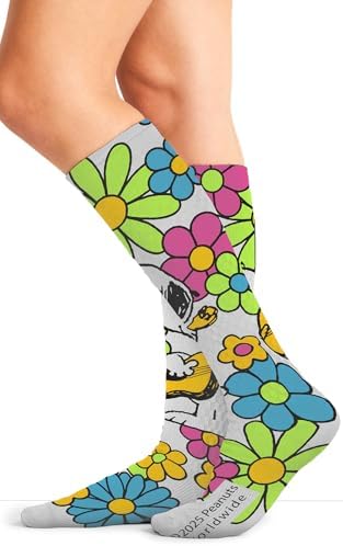 Cherokee Women's 10-15mmHg Compression Socks – Fun Print Knee Highs with Light Support, Soft Feel - PRINTSUPPORT