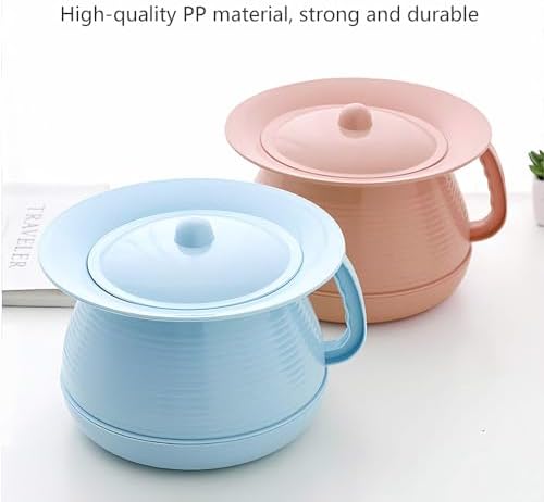 Chamber Pot Bedpan Urinal Bottle Urine Pots Potty Pee Bucket Bedside Urinal with Lids to Prevent Odors, Suitable for Kids, Women and Men (Pink)