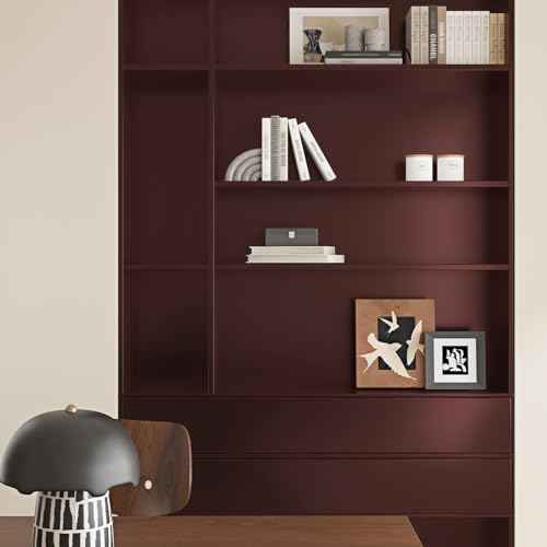 Luster Burgundy Peel and Stick Wallpaper Dark Red Contact Paper Self Adhesive Maroon Wallpaper for Bedroom Countertops Cabinets Renter Friendly Solid Color Vinyl Wall Paper 15.75"x78" Retro