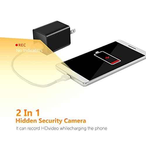Hidden Spy Camera for Home Use, Mini Security Wireless WiFi Camera-USB Charger Camera - HD Nanny Cam,Indoor Night Vision Nanny Cam for Baby, Pets, Motion Detection Alert(Video Only)