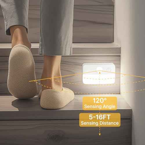 16 Pack Motion Sensor Stair Lights for Indoor, Wireless RGB Battery Operated Night Light, Led Stick On Hallway Closet Under Cabinet Stairway Automatic Lamp for Bedroom Kitchen Bathroom