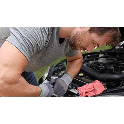 G & F Products Endurance Pro Seamless Knit Nylon Gloves with Micro Form Nitrile Grip, XLARGE (Pack of 12) (1529XL-DZ) Black