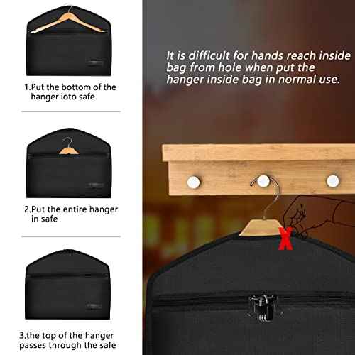 JUGREAT Fireproof Hanger Diversion Safe Bag With Lock, Hidden Storage for Valuables, Secret Under Clothes With Hidden Compartment to Hide Items for Home or Travel - 1 Pack