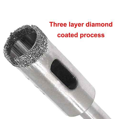 5pcs 1/2-Inch / 13mm Diamond Drill Bits, Small Diamond Hole Saw Hollow Core Drill Bits for Glass Ceramic Porcelain Tiles Marble Granite Quartz