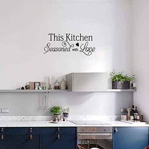 This Kitchen is Seasoned with Love Quotes Wall Stickers Kitchen Art Decorations Vinyl Home D?cor
