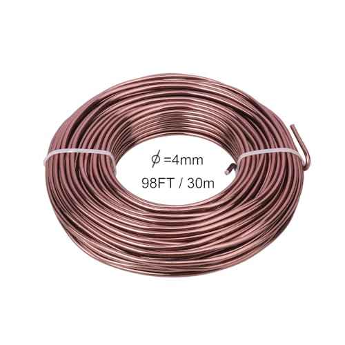 98 Feet Brown Anodized Aluminum Bonsai Training Wire, 4.0mm Anodized Aluminum Wire, 98 Feet Bonsai Plant Wire, Professional Grade Bonsai Training Wire for Crafts, Sculpting, Home Decoration