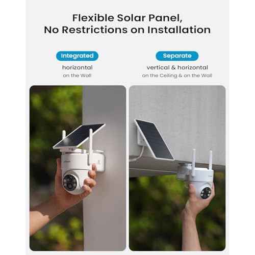 ieGeek Solar Security Camera Wireless Outdoor ? 2K 3MP WiFi Camera with Removable Solar Panel, Long Battery Life, 360¡Æ Pan Tilt, Color Night Vision, AI Detection, 2-Way Audio, IP65 for Home Security
