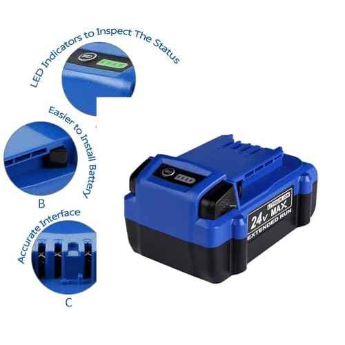 6000mAh for Kobalt 24V battrty Kobalt 24V Max Replacement Battery for All Kobalt 24V Tools Replace for Kobalt 24V Max Battery KB624-03 KB524-03 KB424-03 KB224-03 KB124-03-FBA Shipping