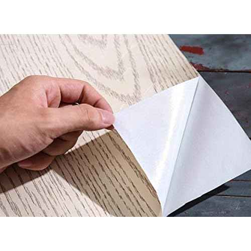 UPREDO Brown Wood Grain Adhesive Paper Wall Paper Vinyl Funitures Dresser Drawer Cabinet Sticker (15.8X79inch, Brown)