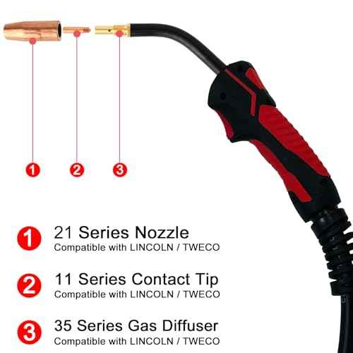 MIG Welding Gun Torch 100Amp 15ft Replacement for Lincoln Magnum 100L K530-6,Fits Lincoln Mig Gun SP-140T 180T,Easy-Core 140 180,Weld-Pak 125 125HD 140HD etc