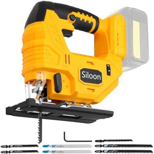 Jig Saw with Dw 20v Battery,Cordless Jigsaw with 7 Speed Variable ??Up to 3200RPM, LED Light, 45¡Æ Bevel Cuts,3 Orbital Settings for Straight/Curve/Bevel/Circle Cutting(Battery Not Included)