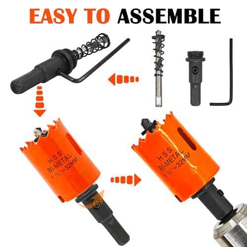 Koopi 1 1/4 inch Hole Saw with Arbor and Drill Bit, 1.25 in M42 Bi-Metal Hole Cutter - Quick & Smooth Cutting for Metal, Wood, Plastic