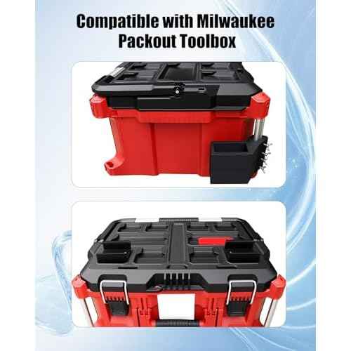 Extension Level Mount Holder Compatible with Milwaukee Packout Toolbox, Level or Vertical Ruler Stand Heavy Duty Level Mount Bracket Kit for Side and Top Mounting, 4 Packs Black