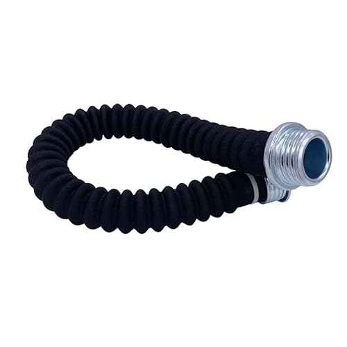 2 PCS Kawazey 0.5M Rubber Gas Mask Hose with Fabric Protection for Connection with The Filter Boxes and Gas Masks(Black)