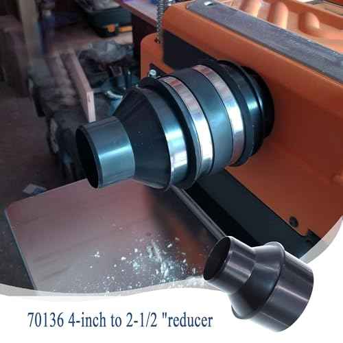 4 Inch Hose to 2-1/2 Inch Dust Collection Hose Cone Reducer Attachment for Dust Collection on Power Tool and Vacuum, Dust Collection Reducer Fitting with 2 Stainless Steel Hose Clamps