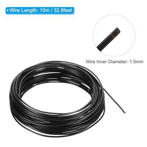 PATIKIL 1.5mm Bonsai Training Wire, 1 Roll Floral Wire Stems Anodized Aluminum Tree Wire 32.8 Feet Total for Gardening Branch Fixing, Black