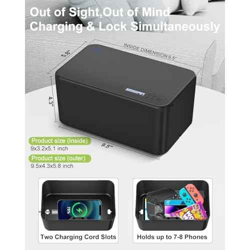 Safe Timed Lock Box, Phone Lock Box with Timer Unplug from Phones,Video Games,Social Media,Snacks&Cravings,Self-Control Lockable Storage Box, Phone Locker Time Locking Container for Better Habits