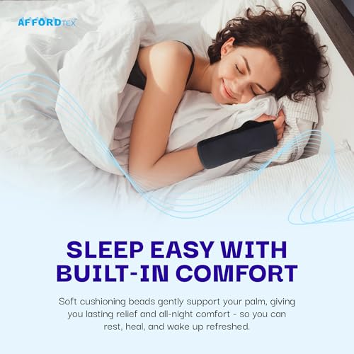 Carpal Tunnel Wrist Brace Night Support |2 count | Adjustable Wrist Support with Metal Splint | Hand Brace for Arthritis, Tendonitis, Sprain & Injuries | One Size Fits All, Left or Right Hand | Affordtex