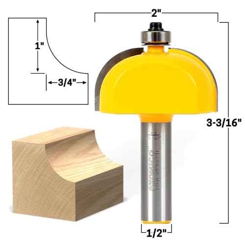 YONICO Cove Router Bits Edge Forming 3/4-Inch Radius 1/2-Inch Shank 13950