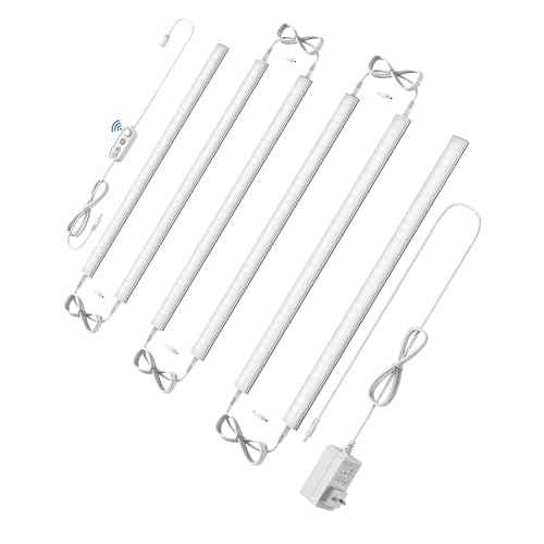 ASOKO Motion Sensor Dimmable Led Under Cabinet Lighting Plug in - 6 Pcs 12 inches Linkable Led Counter Light Bars, Led Closet Light Daylight White 4500K