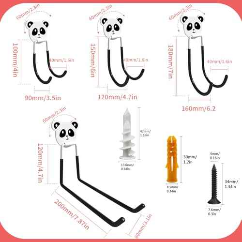 Metal Heavy Duty Hooks 8PCS Wall Mount Storage Organizer for Extension Cord Tool Coat Backpack Hanging Plant Ladders Bikes