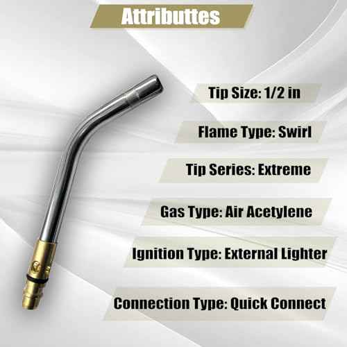 0386-0105 A-14 1/2" Torch Tips for G-4 or PLF-A5 Handles, Soft Solder 2 to 3-1/2", Silver Braze 1 to 2", Air Acetylene, Manual Lighting, Quick Connect, Removable Orifice Screw