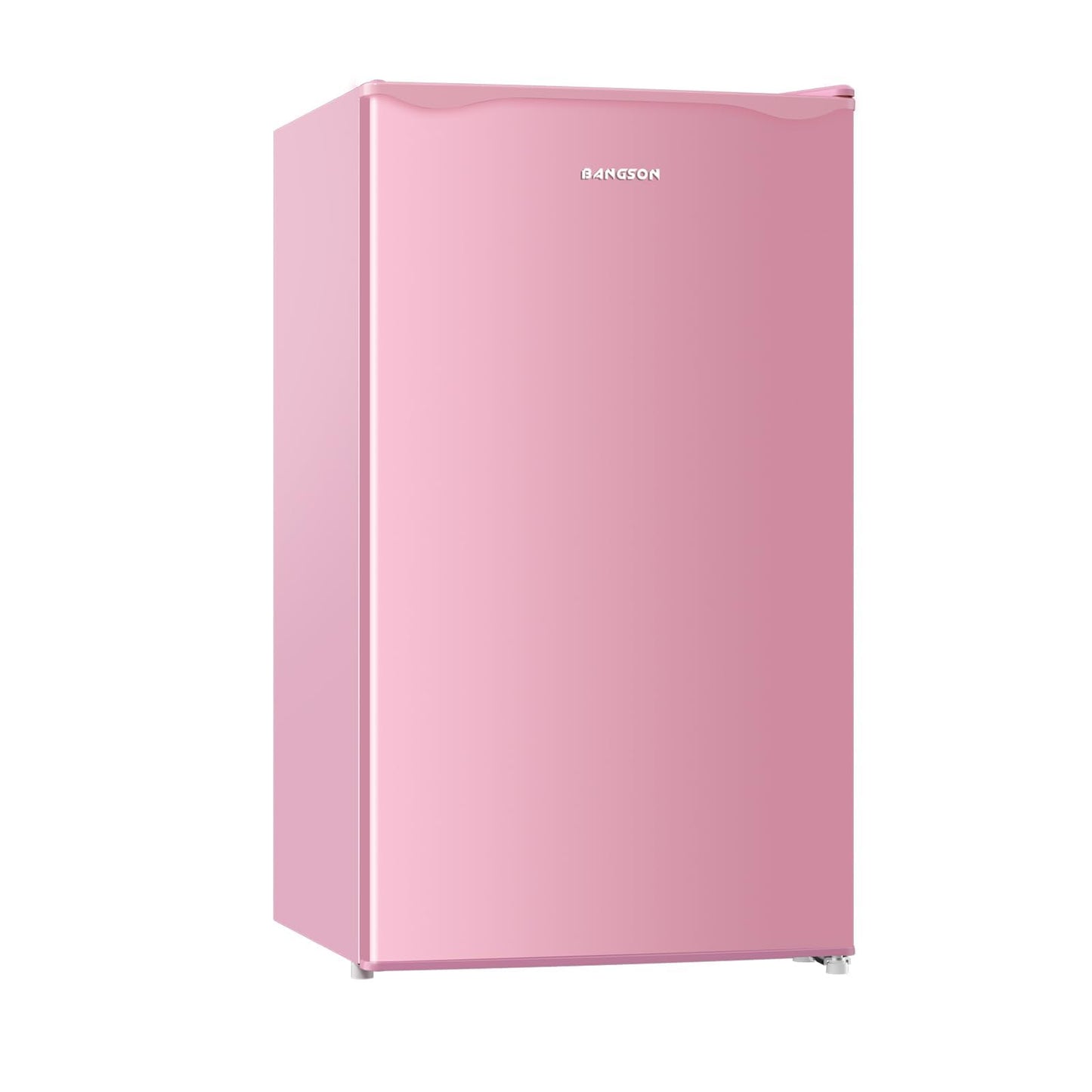 BANGSON Mini Fridge with Freezer, 3.2Cu.Ft, Single Door Small Refrigerator, Energy-efficient, Low Noise, Mini fridge for Bedroom Dorm and Office, Pink