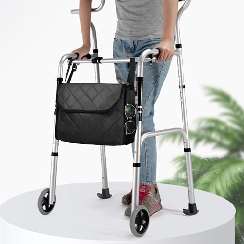 Wheelchair Backpack Bag, Wheelchair Bag,6Colors - Large Tote Accessory to Hang on Back- Lightweight, Wheelchair Storage Organizers for Walkers, Rollators, Scooters (Black)
