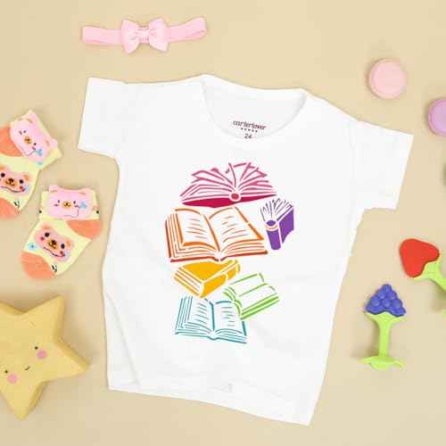 FINGERINSPIRE Scattered Books Stencil with Paint Brush 8.3x11.7inch Falling Books Drawing Template Plastic PET Open Books Painting Stencil Daily Theme Template for Home Wall Furniture Decoration