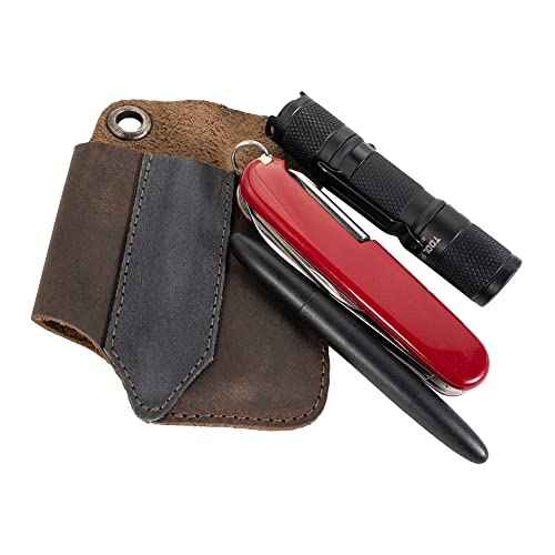 EDC Tool Holster, Rustic Sleeve for Tools, Pocket Case, Full Grain Leather, Handmade