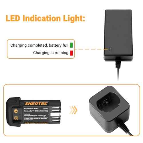 Shentec 1500mAh 8V Replacement Battery Compatible with DEWALT DCB080 Dewalt DCF680N1 DW4390 DCF680G2 DCF680N2, Li-ion Battery (Battery Charger Included)