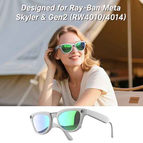 4Pcs Polarized Clip-on for Ray-Ban Meta Skyler & Gen 2 (RW4010/RW4014 52-20), Grey Frame Discoloration Clips for RayBan Skyler Protect Your Eyes, Cool and Fashion (Silver, Grey, Brown, Green)
