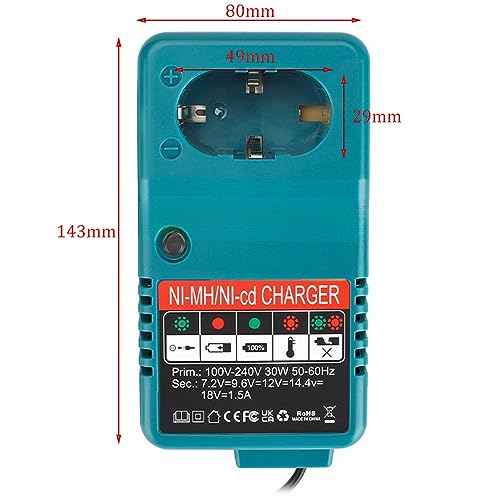 Ni-MH Ni-Cd Battery Charger for Makita, DC1804T Battery Charger Compatible with Makita 7.2V14.4V 18V PA12 PA14 PA18 6010D 6261D