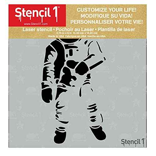 Stencil1 Astronaut Stencil, 5.7 x 6 inches | Reusable Stencils, Space Hollow, Portable Paper, Cartoon, DIY for Wall Makeover