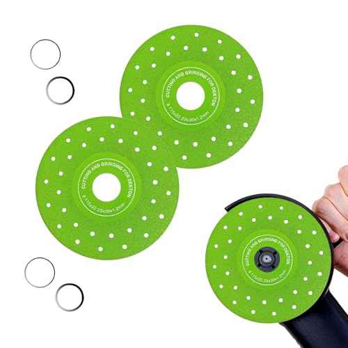 2Pcs 4-1/2'' Rock Slab Grinding Disc, 1.2'' Diamond Ultra Width Tile Blade 7/8'' Arbor, 45¡Æ Chamfer Rock Slab Flat Grinding Cutting Piece£¬Ultra-Thin Tile Saw Blade Rock Slab Cutting Wheel
