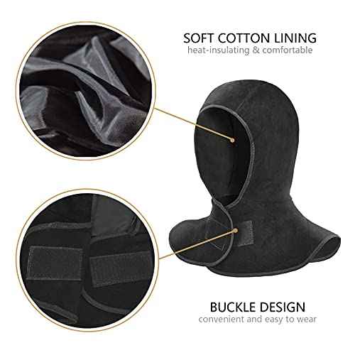 Leaseek Welding Hood, Flame-Retardant Protective Welding Cap with Neck Shoulder Drape, Welding Helmet Accessories,Head Protection for Men & Women, Black