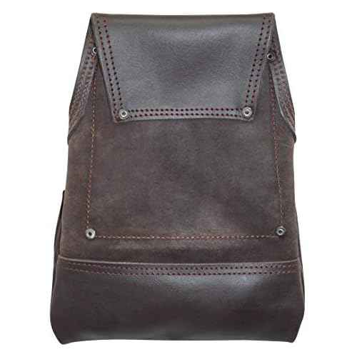 Graintex OS2251 9 Pocket Oil Tanned Leather Nail & Tool Pouch Dark Brown Color for Constructor/Electrician/Plumber