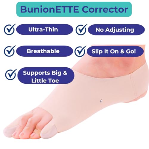 BunionETTE Bootie Tailor Bunion Corrector for Women & Men, Toe Spreader for Tailor Bunion, Bunionette Corrector, Bunionette Relief Socks, Bunionette Protector, Spacer Splint - Small, Right
