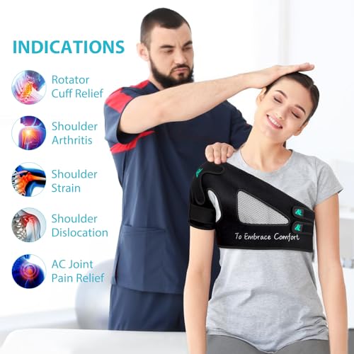 KD Shoulder Support Brace: Shoulder Stability Brace for Torn Rotator Cuff, AC Joint Pain Relief, Dislocation, Tendonitis, Arthritis - Shoulder Braces for Men/Women with X-Strap Support System
