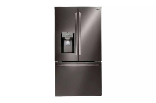 LG 28 Cu. Ft. Smart French Door Refrigerator with Dual Ice Maker, Door Cooling+, Wi-Fi Connectivity, and PrintProof Black Stainless Steel Finish