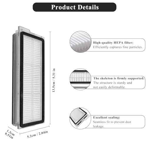4 Pack Replacement HEPA Filter Compatible with Roborock Qrevo S/Qrevo Curve/Qrevo Pro/Qrevo Plus/Qrevo MaxV/Qrevo Edge Robot Vacuum Cleaners,High Efficiency Qrevo S Filters