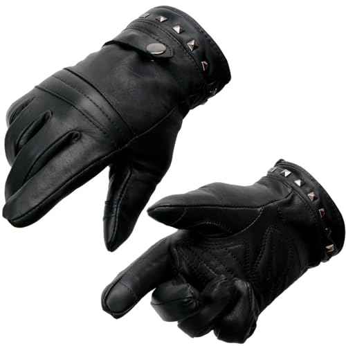 Milwaukee Leather MG7755 Women's Black Leather ¡¯I - Touchscreen Compatible¡¯ Thermal Lined Motorcycle Gloves W/Gel Palm