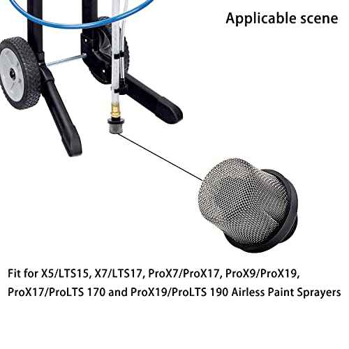288716 Inlet Suction Strainer and 288749 Airless Spray Gun Filter Combination Fit for Airless Paint Spray Gun Black