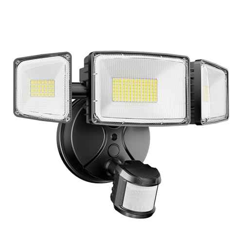 Onforu 100W LED Motion Sensor Outdoor Lights, Dusk to Dawn Flood Lights Outdoor Motion Sensor, Hardwired Security Floodlights Outside 11000LM 6500K Daylight IP65 Waterproof (Black)