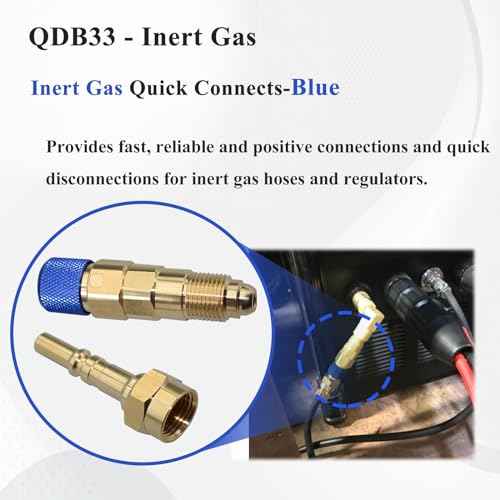 2Set QDB33 Argon Inert Gas Regulator, Quick Connect and Disconnect to Inert Gas Hose