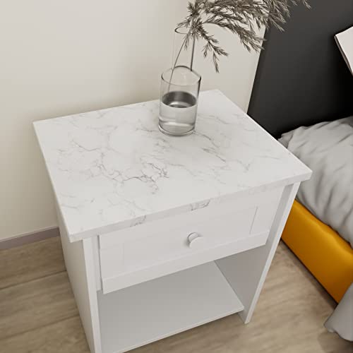 Decotalk Marble Contact Paper Marble Wallpaper Peel and Stick Marble Countertop Vinyl Wrap Waterproof Matte White Marbles Contact Paper for Kitchen Counter Removable Wallpaper Vinyl Marbles 12"x120"
