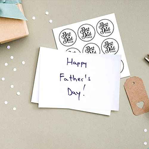 Mobiusea Creation Fathers Day Stickers | 90-Pack for Fathers Day Card | 1.4 inch | Happy Fathers Day Stickers | Black and White Best Dad Ever Labels