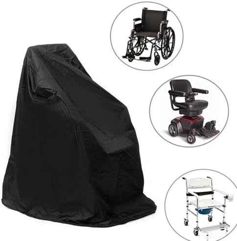 Wheelchair Cover Waterproof Electric Wheelchair Covers for Indoor and Outdoor Travel, 210D Oxford Mobility Scooter Cover for Storage, Prevent Rain Wind Dust Dirt Snow Sun 40x30x40 Inch (Black)